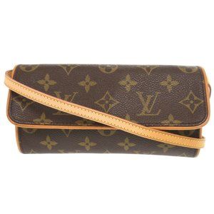 Louis Vuitton Pochette Twin PM Monogram M51854 Brown Shoulder Bag LV 0538LOUI...